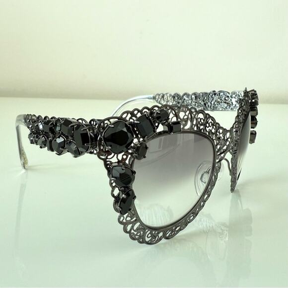 Dolce&Gabbana rhinestone runway women sunglasses Authentic Retail 1250$ - Picture 3 of 9
